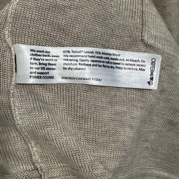 Eileen Fisher Merino Wool Blend Open Cardigan Sweater System in Cream - Size L - Picture 8 of 8